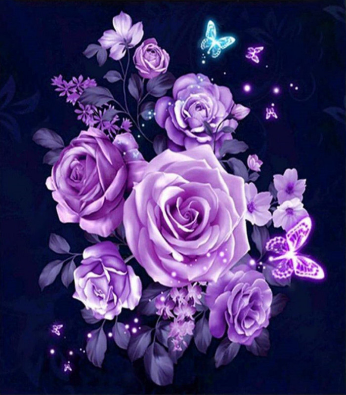 Gaira® Diamantové malování Růže s motýly D0169