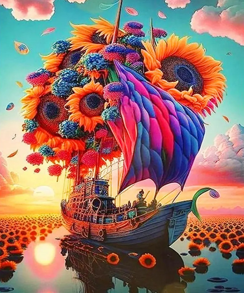 Gaira® Malování podle čísel Květy na lodi M41062
