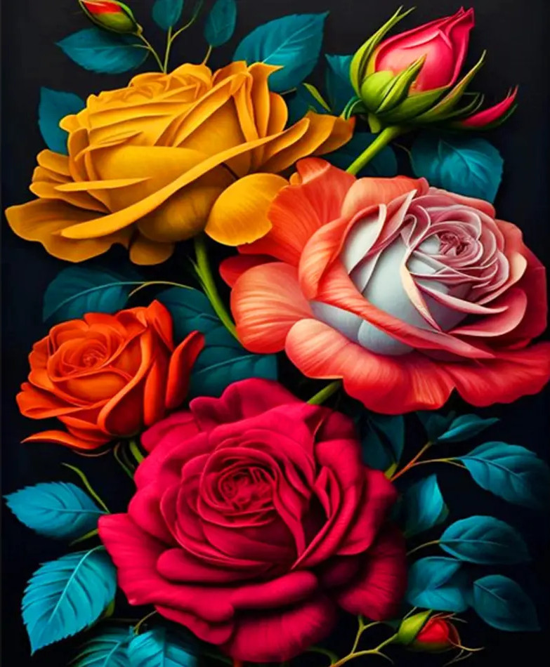 Gaira® Malování podle čísel Růže M41389