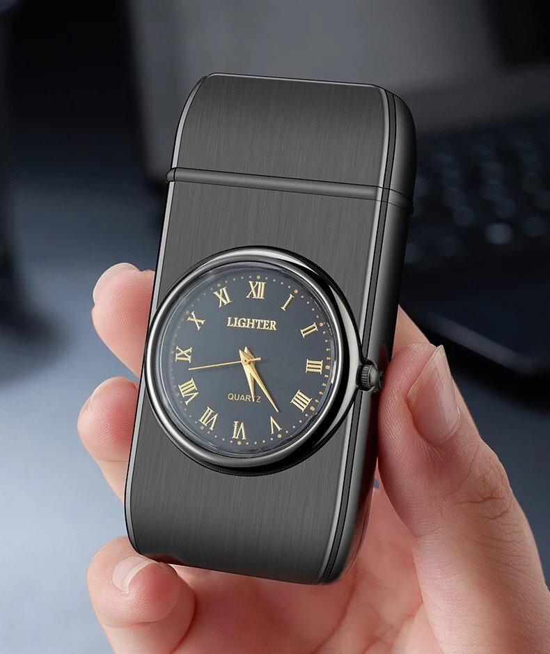 Gaira® Plynový zapalovač Watch 8016, Barva hnědá