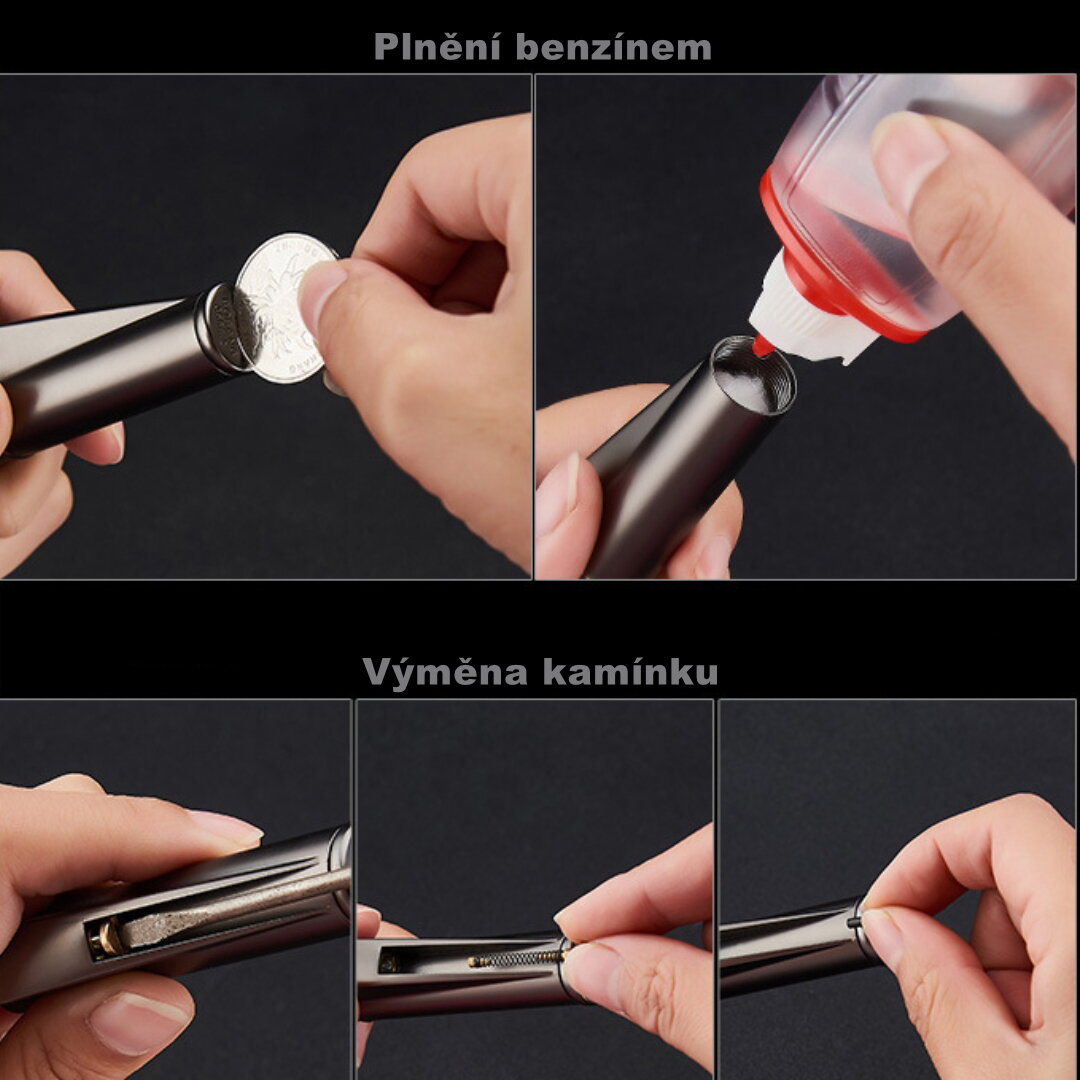 Gaira® Benzínový zapalovač 88622, Barva černá