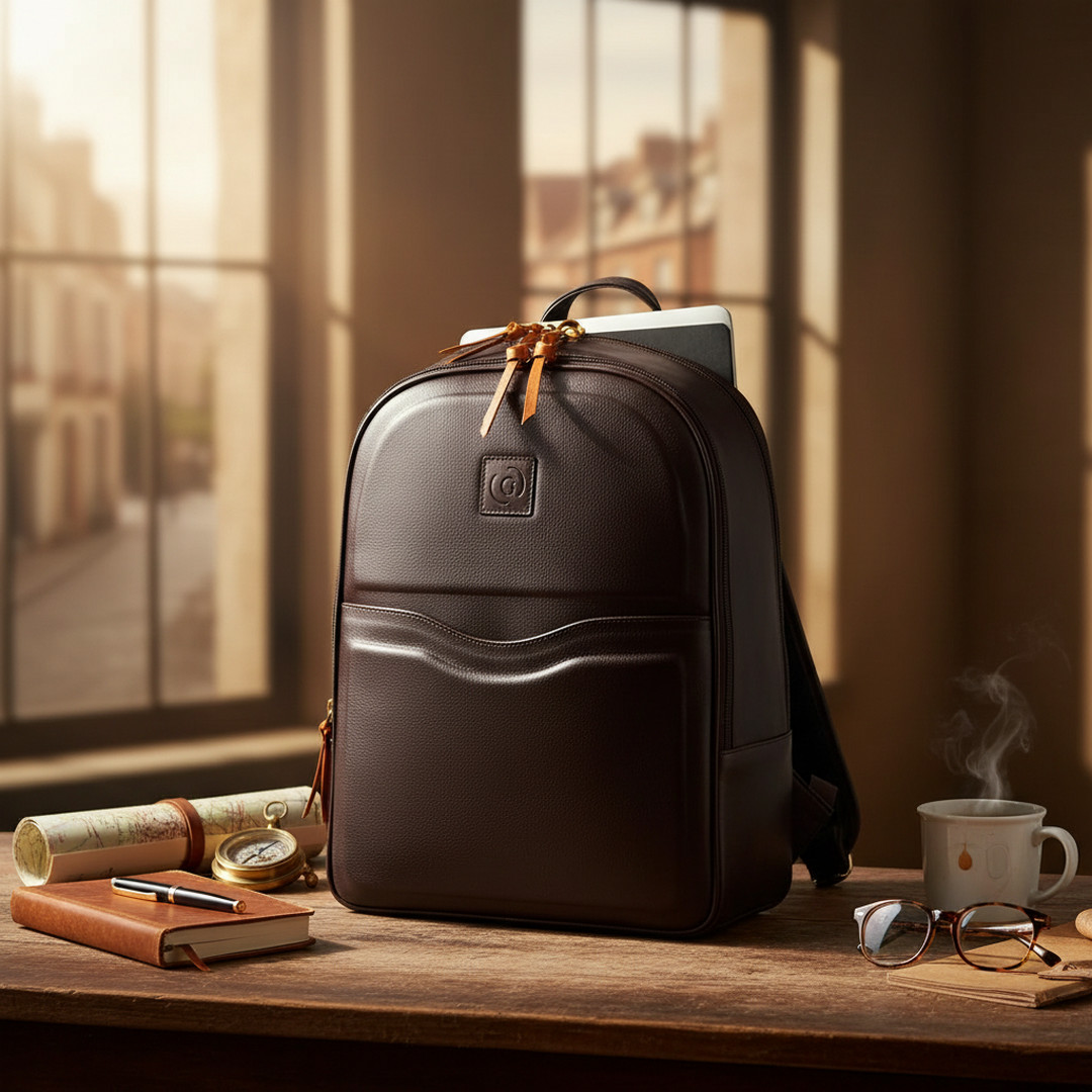 Gaira® Kožený batoh 58012, Barva béžová