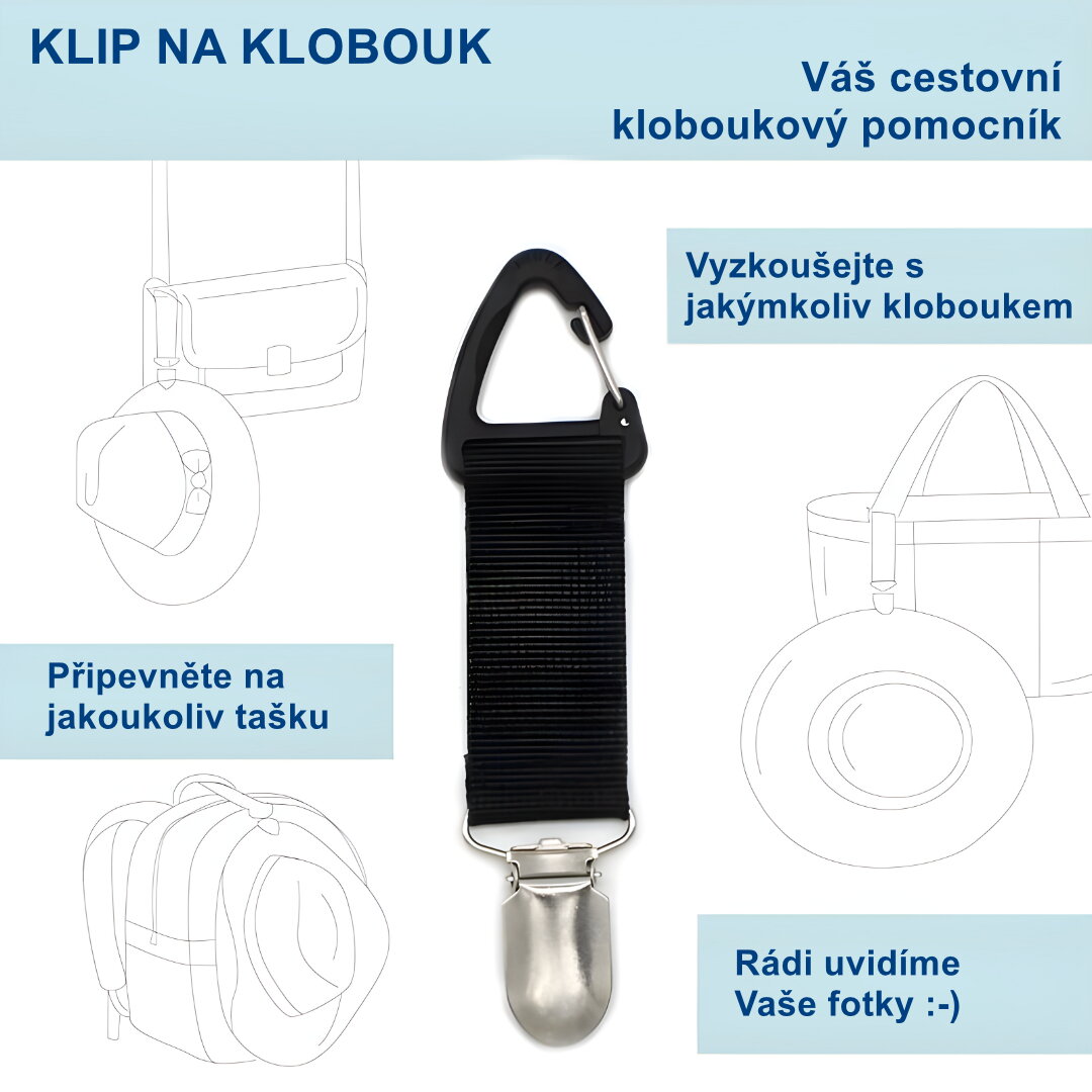 Gaira® Přívěsek na kabelku Klip na klobouk 3336, Barva černá