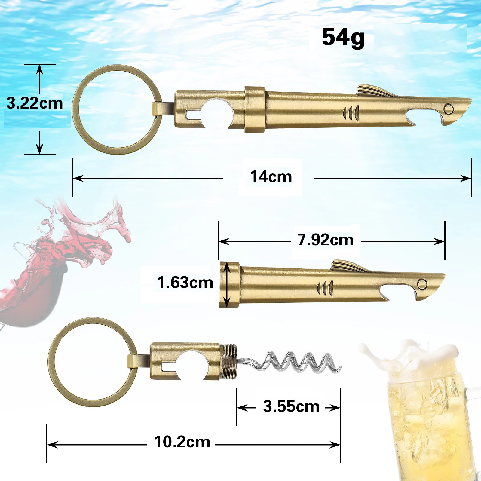 Gaira® Klíčenka Žralok 32801, Barva zlatá