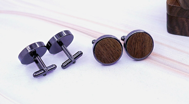 Gaira® Dřevěné manžetové knoflíčky 709119, Barva světle hnědá