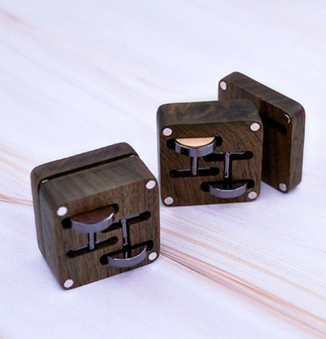 Gaira® Dřevěné manžetové knoflíčky 709119, Barva světle hnědá