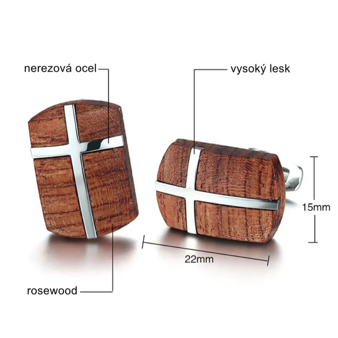 Gaira® Dřevěné manžetové knoflíčky 321508