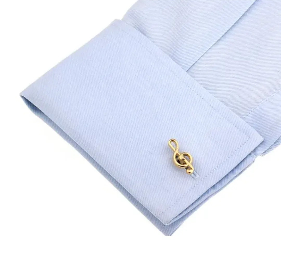 Gaira® Manžetové knoflíčky Houslový klíč 32207, Barva zlatá