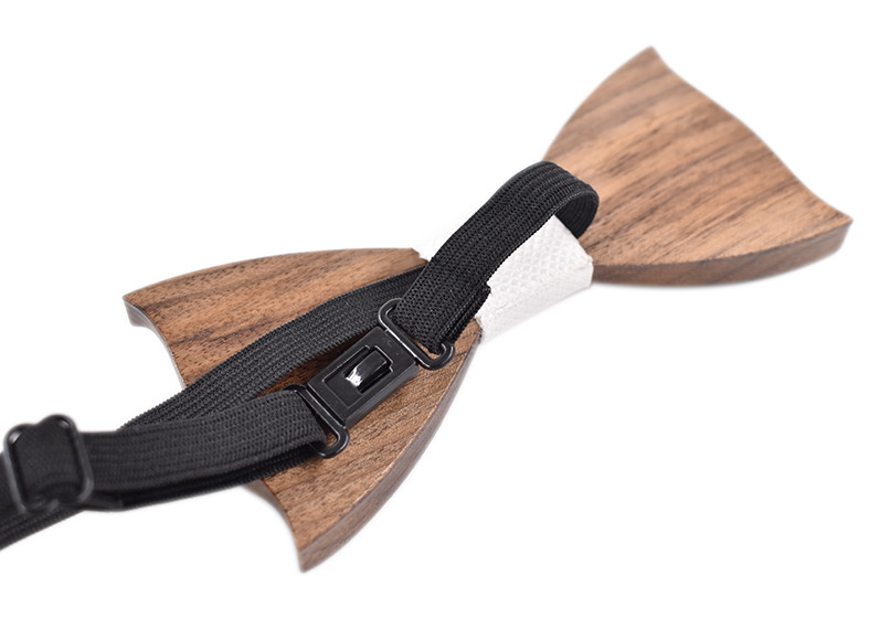 Gaira® Dřevěný motýlek s kapesníčkem a manžetovými knoflíčky 709038