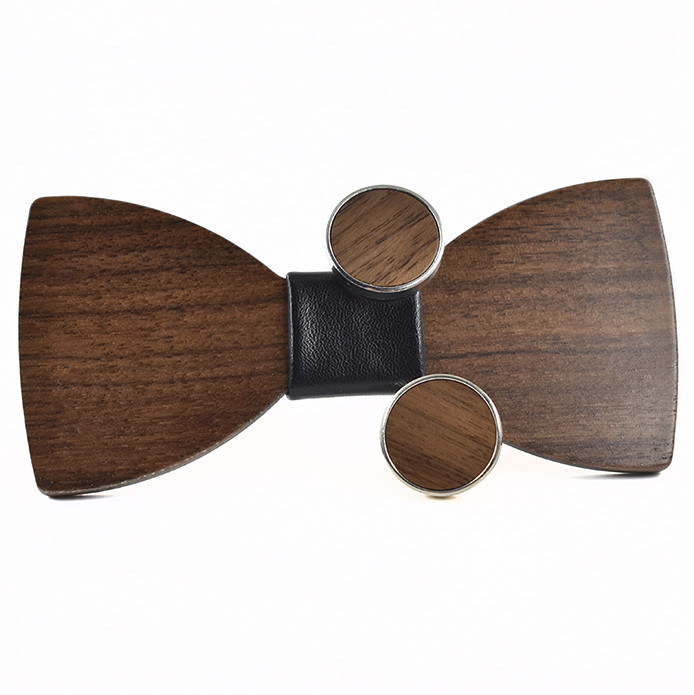 Gaira® Dřevěný motýlek s manžetovými knoflíčky 709041