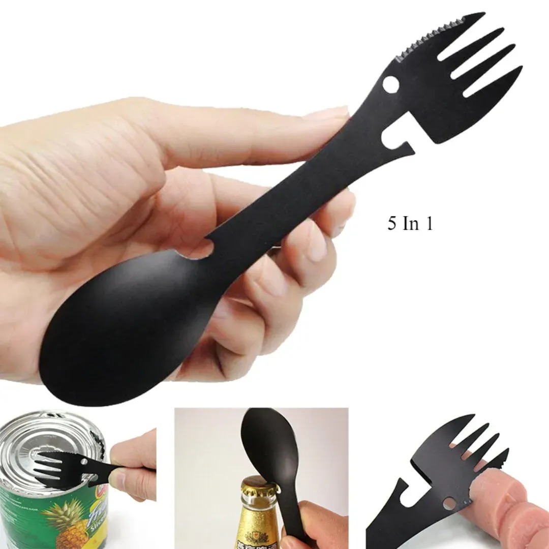 Gaira® Příbor Outdoor 5in1, Barva stříbrná