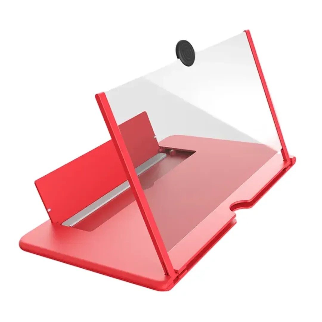 Gaira® Skládací 3D zvětšovač obrazovky 10" pro mobilní telefon, Barva červená