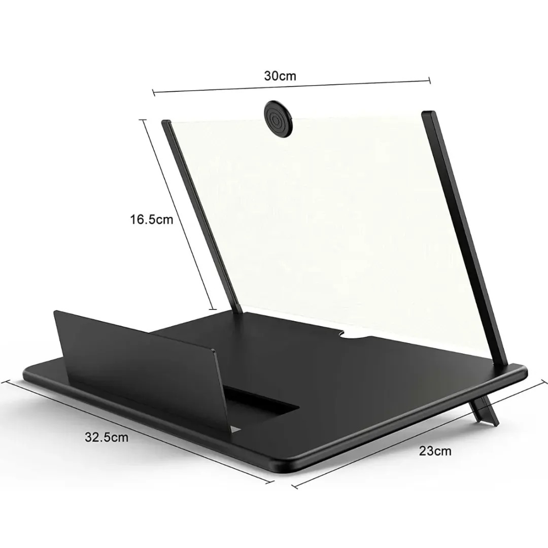 Gaira® Skládací 3D zvětšovač obrazovky 10" pro mobilní telefon, Barva bílá