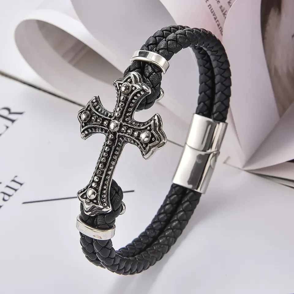 Gaira® Kožený náramek Cross 30445