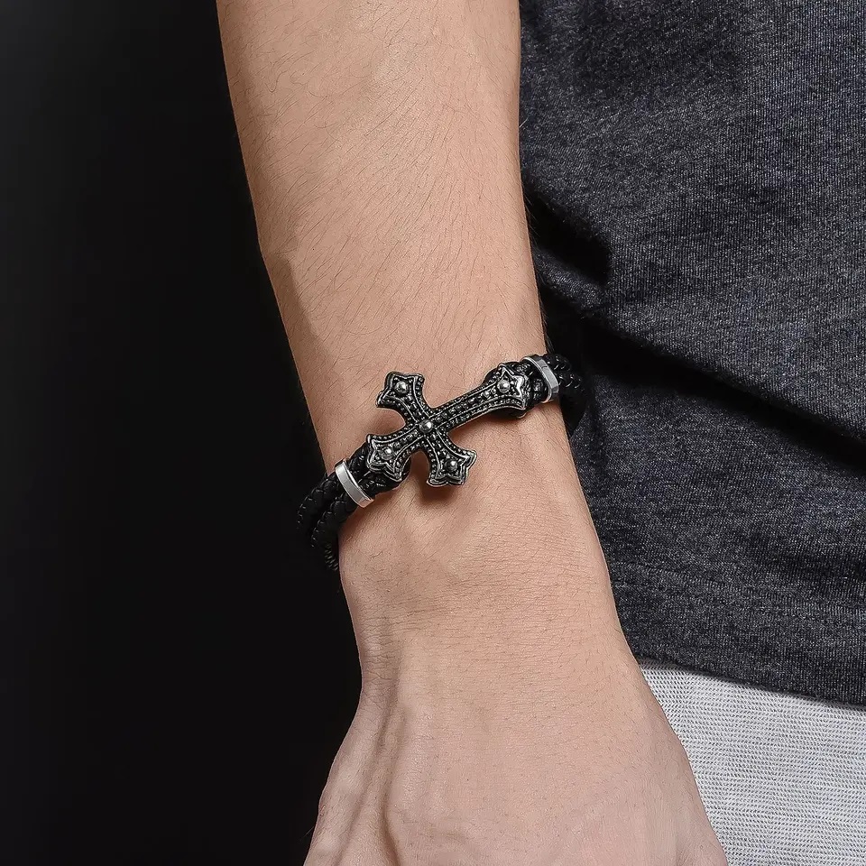 Gaira® Kožený náramek Cross 30445