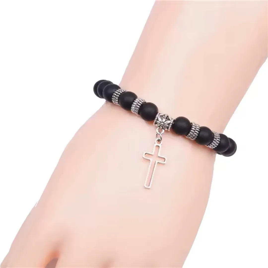 Gaira® Náramek s křížkem 30502, Barva černá