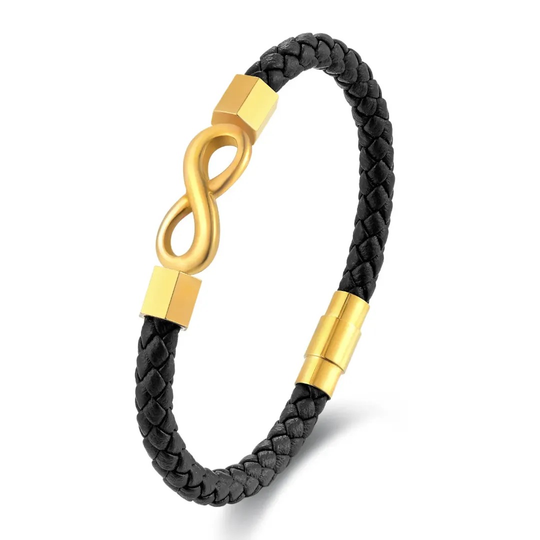 Gaira® Kožený náramek Infinito 3168, Barva černá