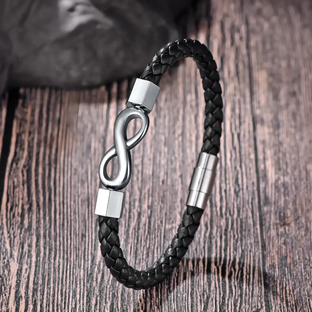 Gaira® Kožený náramek Infinito 3168, Barva černá
