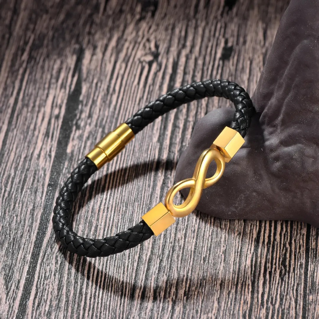 Gaira® Kožený náramek Infinito 3168, Barva černá