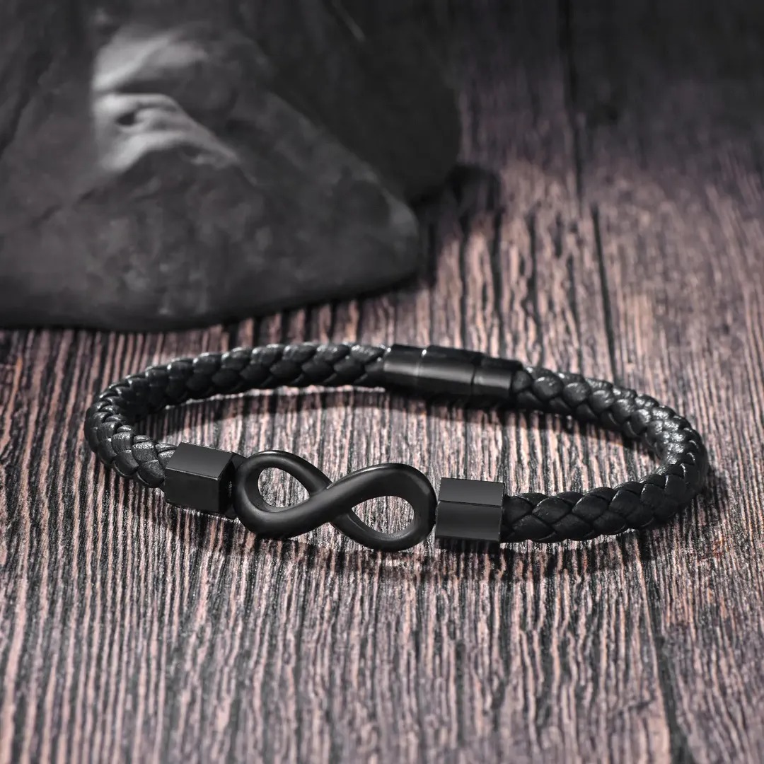 Gaira® Kožený náramek Infinito 3168, Barva černá