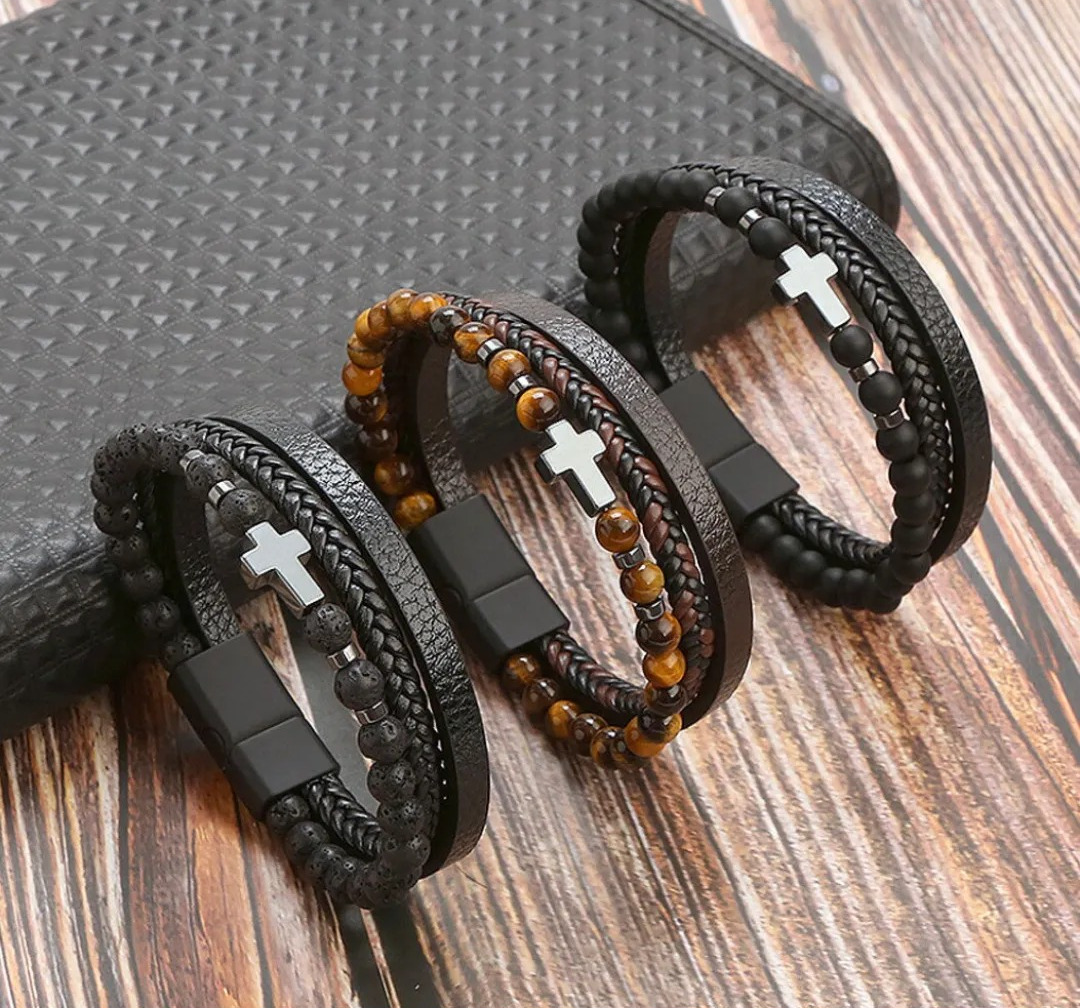 Gaira® Náramek Cross Stone 317-10, Materiál Tygří oko