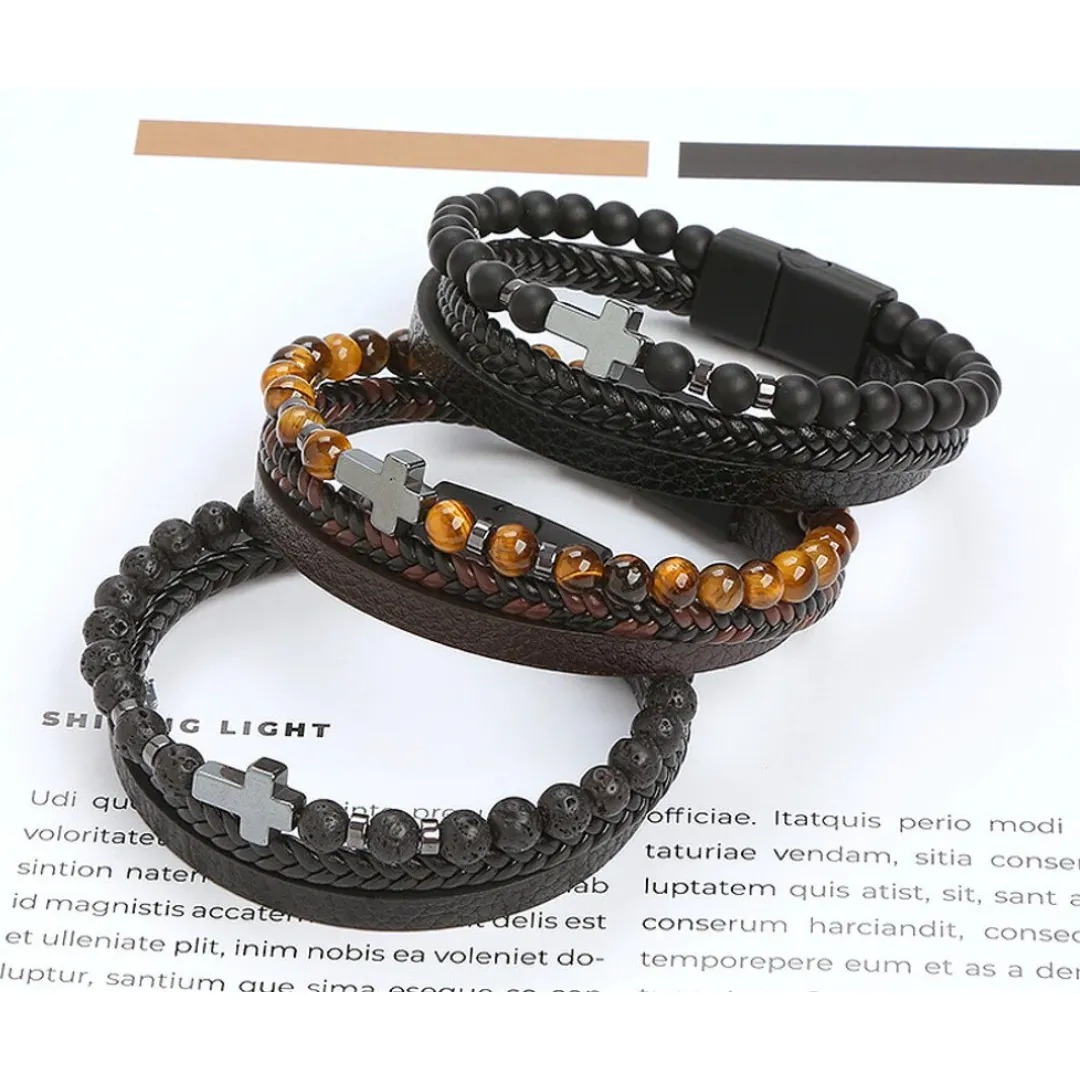 Gaira® Náramek Cross Stone 317-10, Materiál Tygří oko