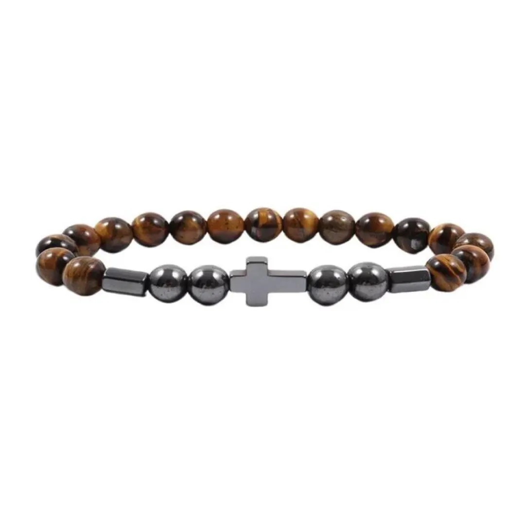 Gaira® Náramek Cross 3229, Materiál Tygří oko