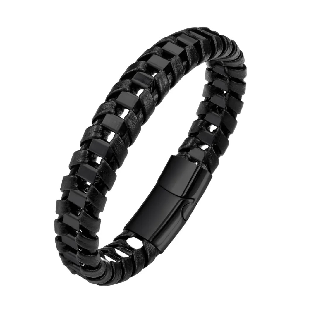 Gaira® Kožený náramek 350136, Barva stříbrná