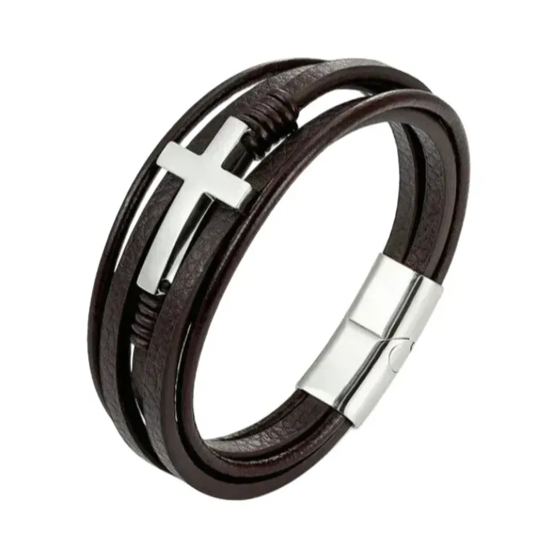 Gaira® Náramek Cross 35015, Barva černá