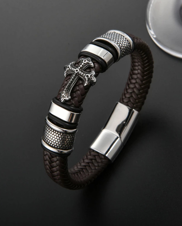 Gaira® Kožený náramek Cross 30278-15
