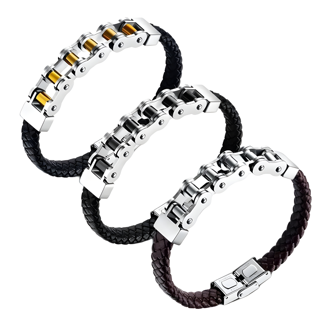 Gaira® Kožený náramek Chain 30294-10, Barva kůže černá