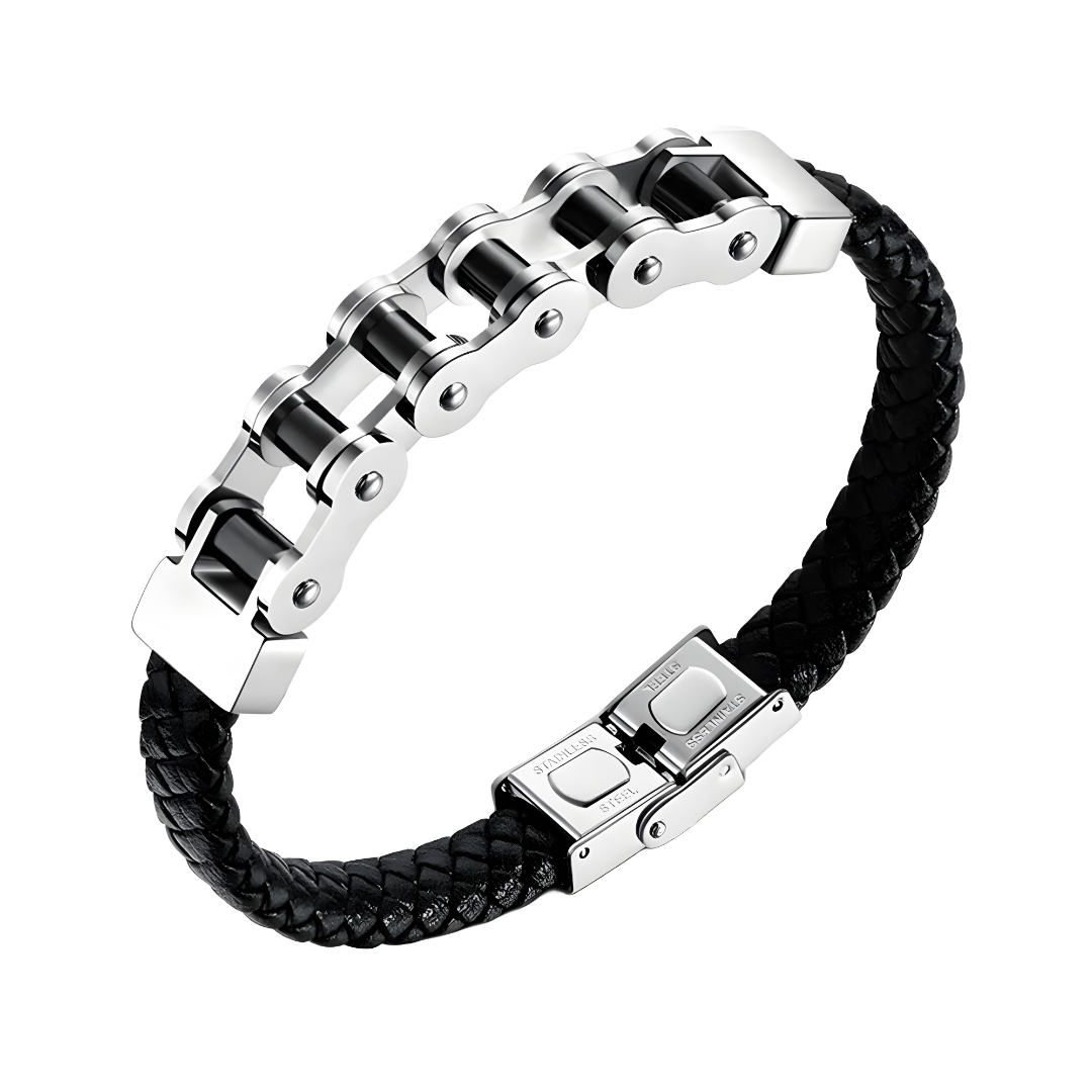 Gaira® Kožený náramek Chain 30294-10, Barva kůže černá