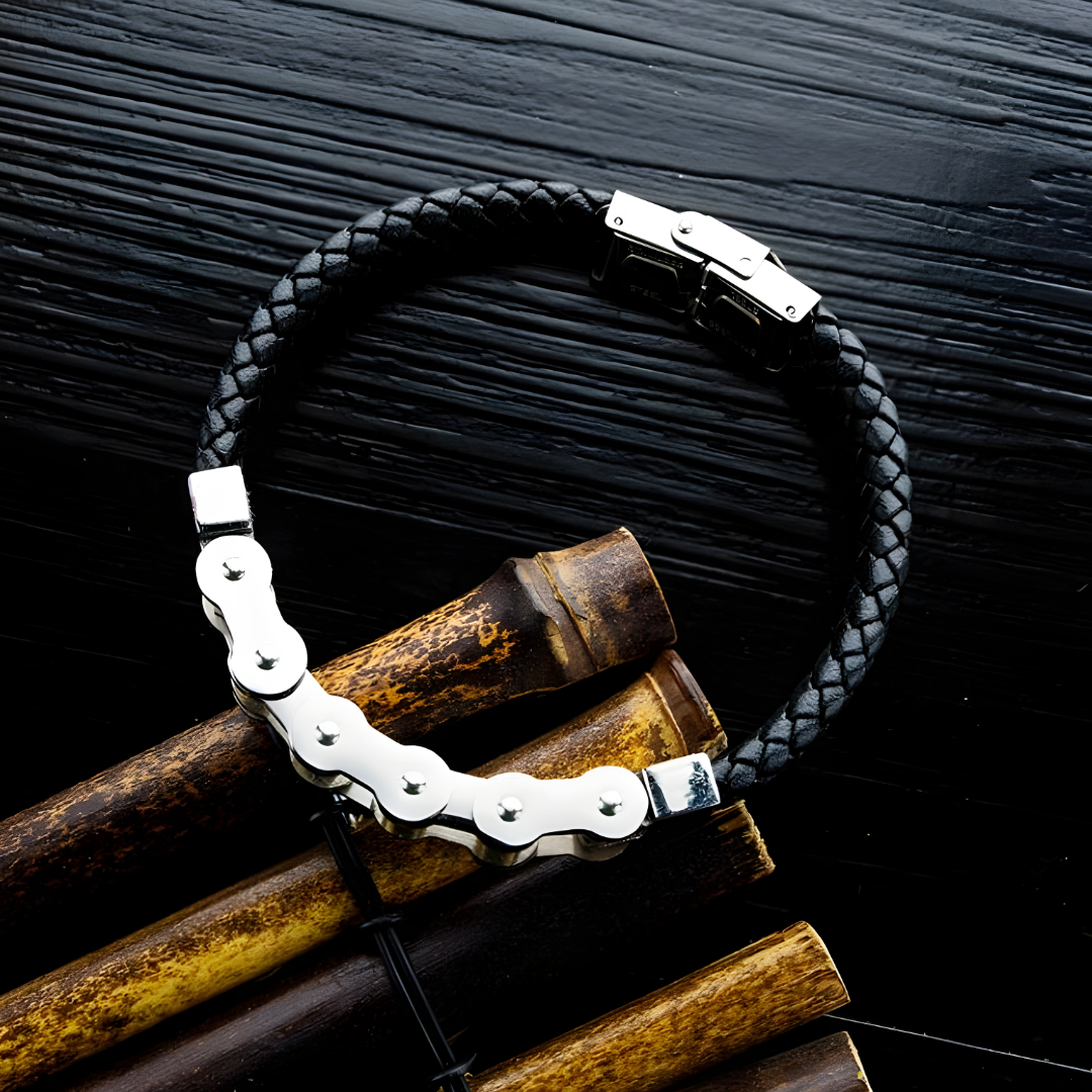 Gaira® Kožený náramek Chain 30294-10, Barva kůže černá