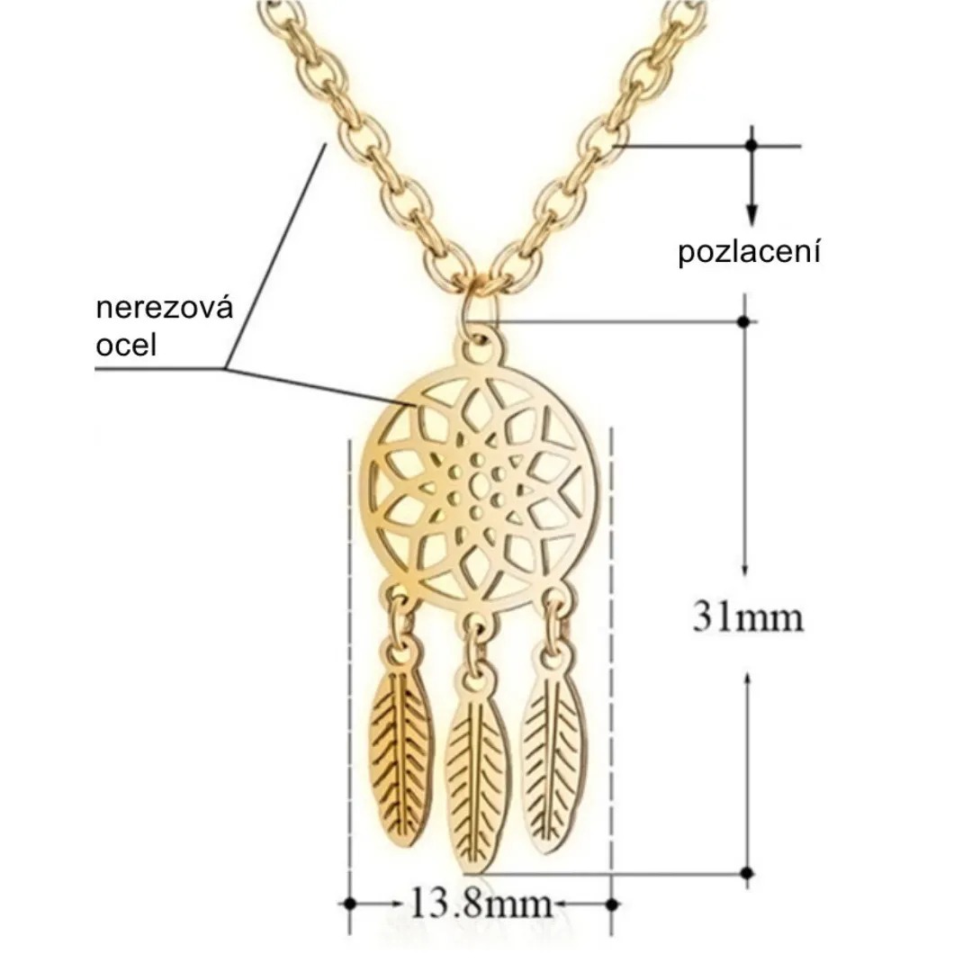 Gaira® Přívěsek Lapač snů 3046, Barva zlatá