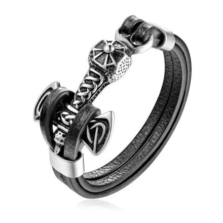 Kožený náramek Thor's Hammer 3922
