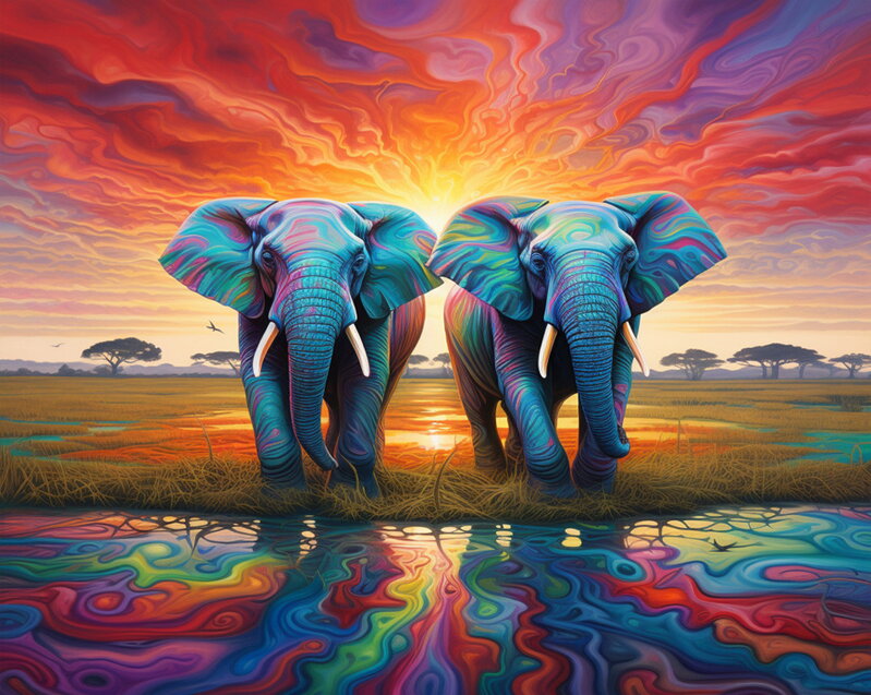 Diamantové malování Sloni D4953